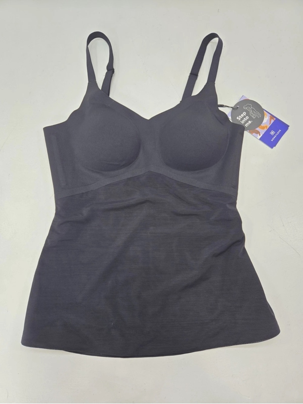 Honeylove LiftWear Cami Tank Top Padded Black Shapewear Tummy Size S NEW